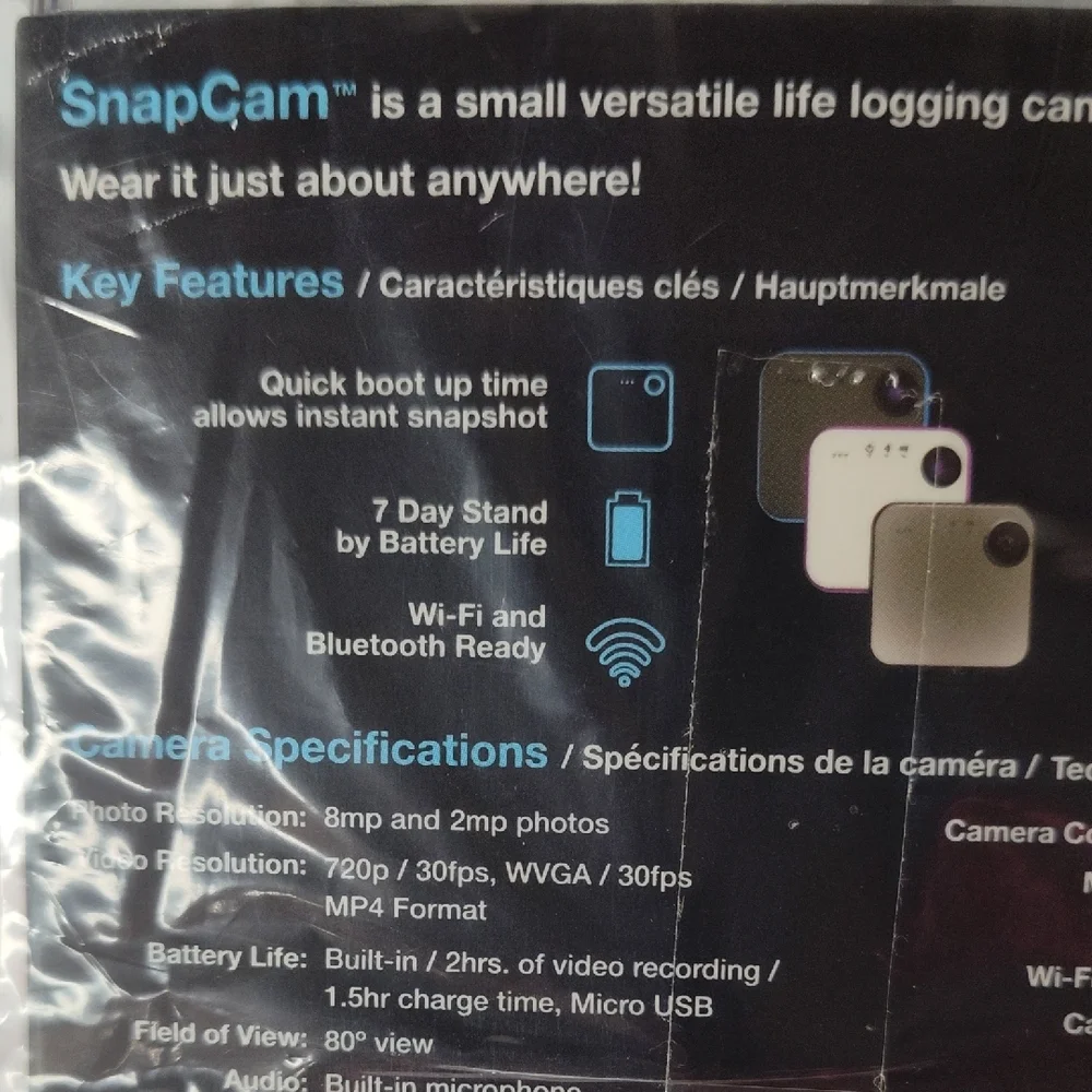Ion SnapCam Wearable HD Video Camera - White and Blue